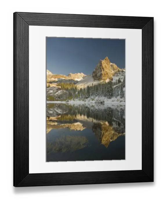 Framed Print : LaKe Blanche and Sundial Peak, early fall snow, Twin Peaks Wilderness, Uinta Wasatch