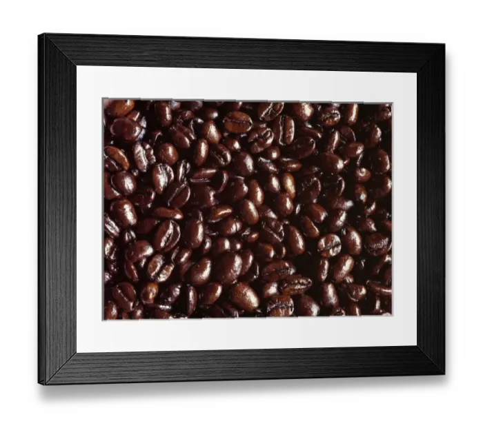 Framed Print : USA, Oregon, Bend. Dark brown coffee beans seem to give off their destinctive aroma in Bend, Oregon