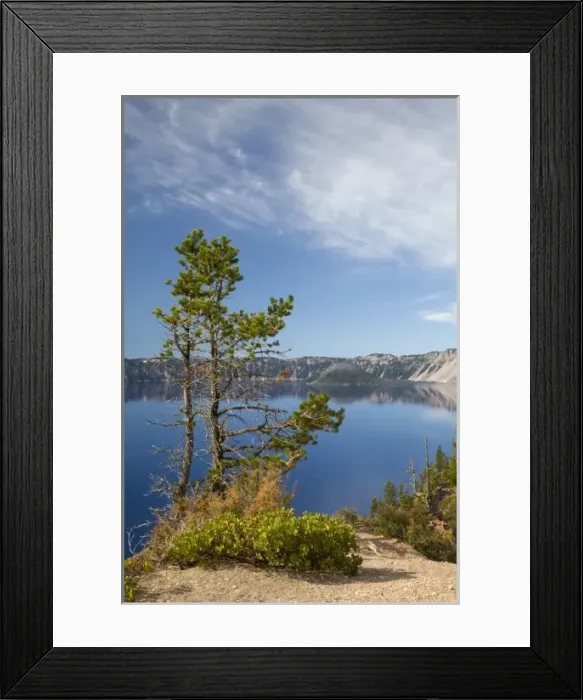 Framed Print : OR, Crater Lake National Park, Wizard Island and Crater Lake, view from the east
