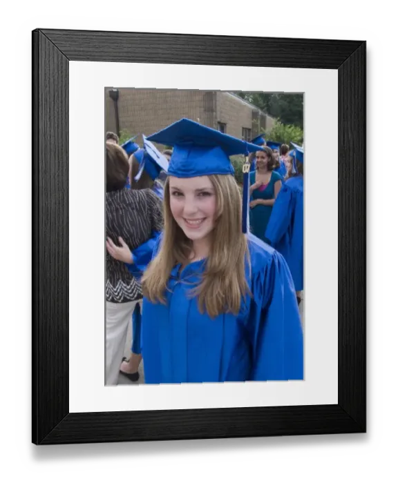 Framed Print : Randolph, New Jersey. Model released 8th grade girl at graduation ceremony in graduation robe Framed Print : Randolph, New Jersey. Model released 8th grade girl at graduation ceremony in graduation robe