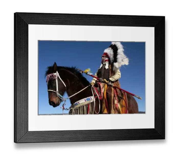 Framed Print : Alcalde, New Mexico, United States. American Indian and Hispanic recreation of battle Framed Print : Alcalde, New Mexico, United States. American Indian and Hispanic recreation of battle