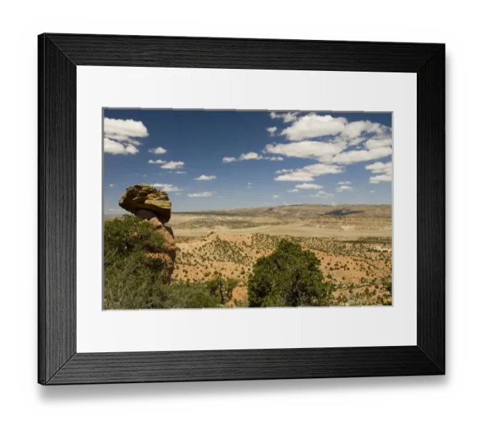 Framed Print : USA, NM, Red Rock State Park. Pyramid Rock highest elevation in Red Rock area. Excellent hiking