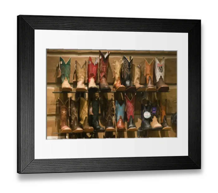 Framed Print : Cowboy Boots for Sale at Hamley s