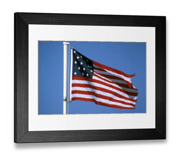 Framed Print : USA, New York, Youngstown. Old Fort Niagara, historic 15 star flag Framed Print : USA, New York, Youngstown. Old Fort Niagara, historic 15 star flag