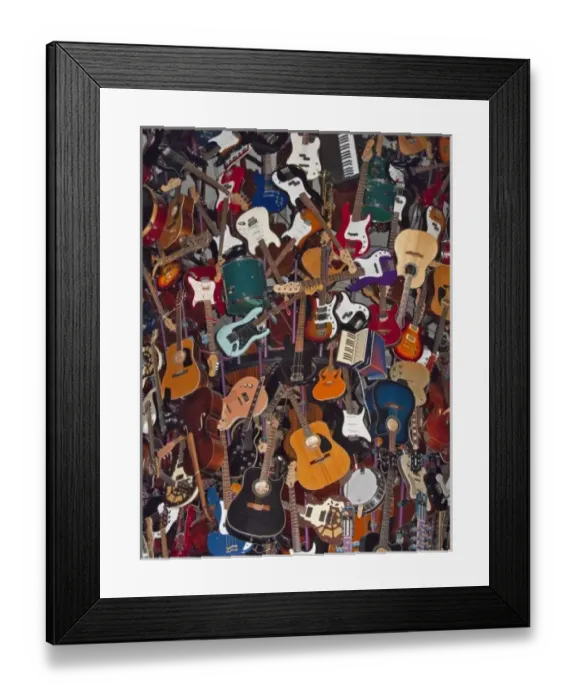 Framed Print : Part of 600 guitar display at the Experience Music Project in Seattle, Washington Framed Print : Part of 600 guitar display at the Experience Music Project in Seattle, Washington