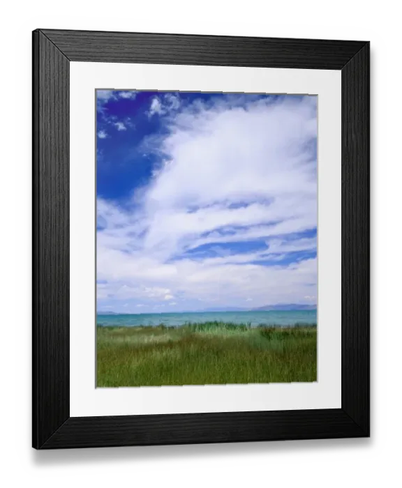 Framed Print : Rendezvous Beach State Park, Utah. USA. Cirrus clouds above sedges & Bear Lake. Rendezvous Beach Framed Print : Rendezvous Beach State Park, Utah. USA. Cirrus clouds above sedges & Bear Lake. Rendezvous Beach
