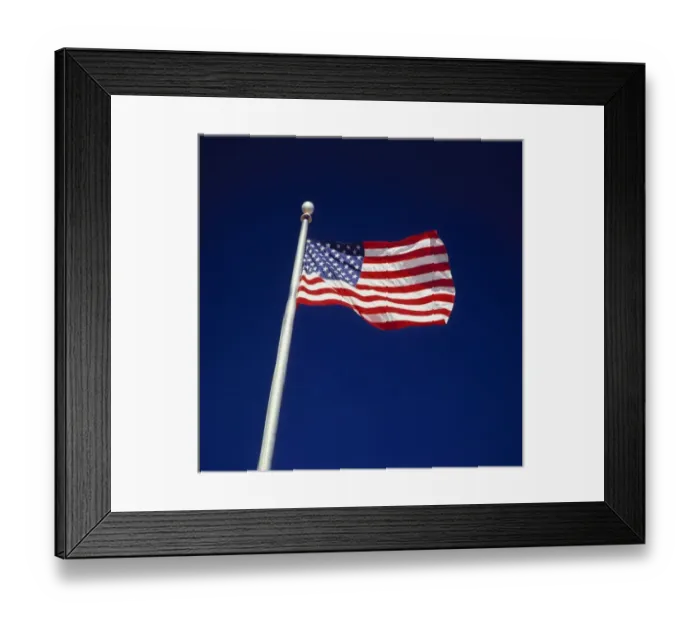 Framed Print : USA, Utah, Zion NP. The American flag waves against a deep blue sky, at Zion Park Headquarters Framed Print : USA, Utah, Zion NP. The American flag waves against a deep blue sky, at Zion Park Headquarters