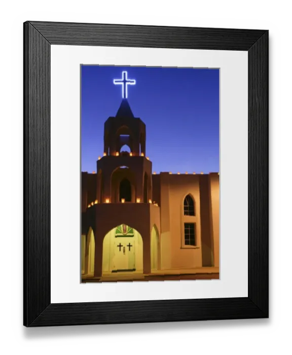 Framed Print : Tortugas, New Mexico, USA. Church decorated with farolitos Framed Print : Tortugas, New Mexico, USA. Church decorated with farolitos