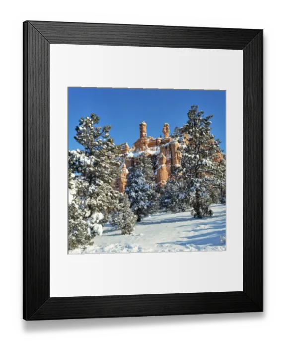 Framed Print : USA, Utah, Bryce Canyon NP. Snow covers the trees and cliffs in Bryce Canyon National Park, Utah Framed Print : USA, Utah, Bryce Canyon NP. Snow covers the trees and cliffs in Bryce Canyon National Park, Utah