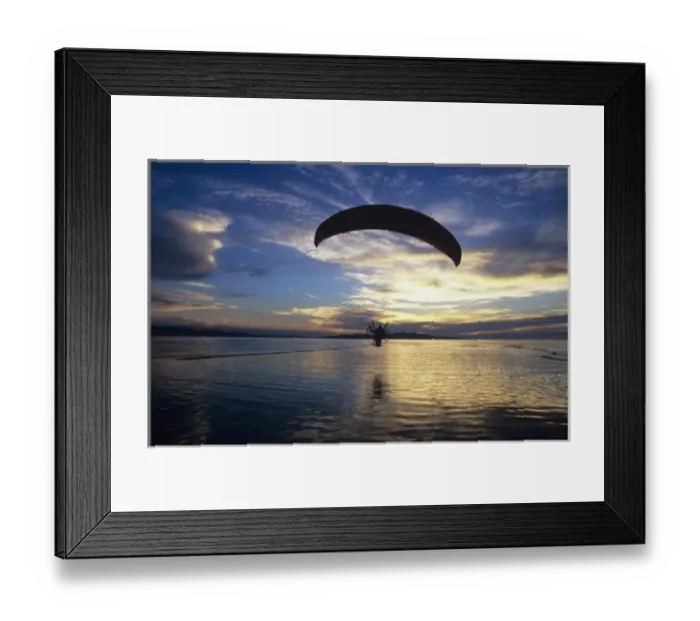Framed Print : Powered paraglider over the Great Salt Lake. Utah. (PR) (MR) Framed Print : Powered paraglider over the Great Salt Lake. Utah. (PR) (MR)