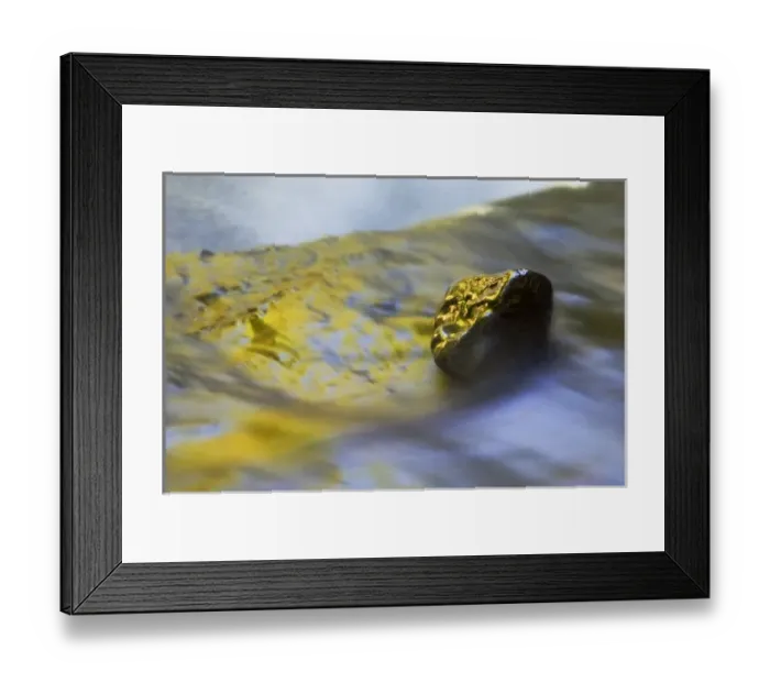 Framed Print : USA, Oregon. Reflections on rock in stream Framed Print : USA, Oregon. Reflections on rock in stream