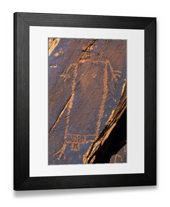 Framed Print : USA, Utah, Lake Powell. Petroglyph from the Archaic or Ancestral Pueblo period depict Framed Print : USA, Utah, Lake Powell. Petroglyph from the Archaic or Ancestral Pueblo period depict