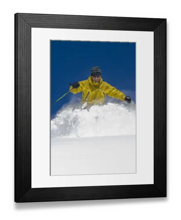 Framed Print : Man skiing, Santa Fe Ski Area, New Mexico, USA. (MR)