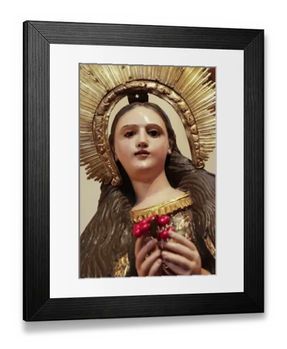 Framed Print : Santa Fe, New Mexico, USA. Statue of Guadalupe, Mexican 1700s