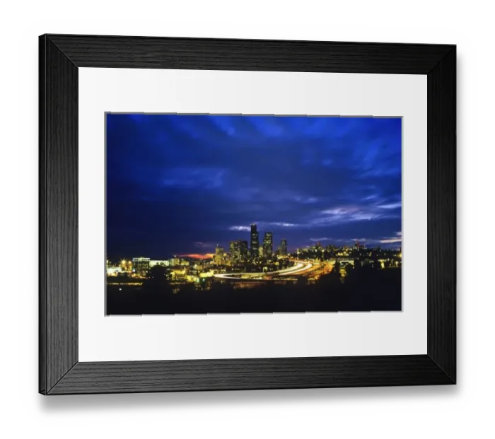 Framed Print : Seattle Washington skyline at night Framed Print : Seattle Washington skyline at night