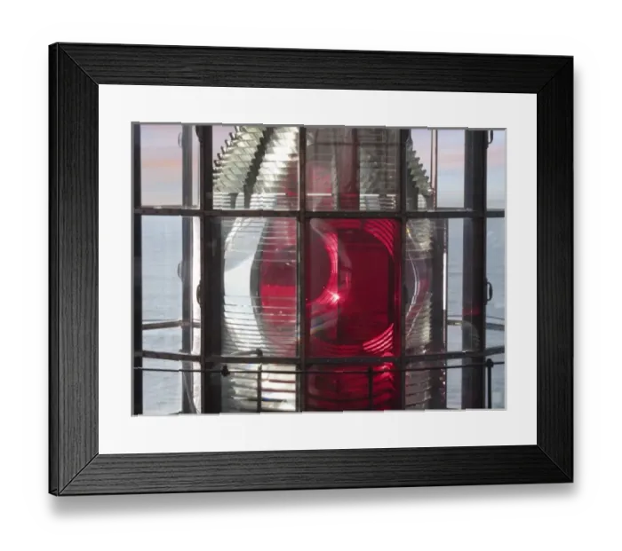 Framed Print : USA, Oregon. Close-up of the signal light in the Cape Meares Lighthouse