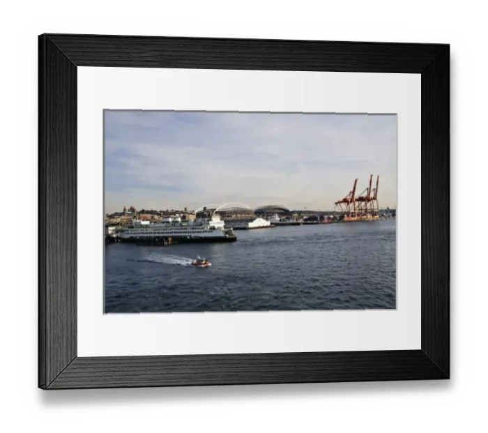 Framed Print : North America, USA, Washington, Seattle. Seattle skyline from Elliot Bay Framed Print : North America, USA, Washington, Seattle. Seattle skyline from Elliot Bay