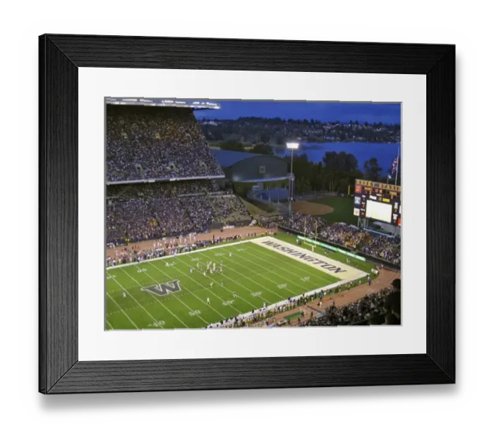 Framed Print : University of Washington plays LSU in night college football game in Seattle, WA, USA Framed Print : University of Washington plays LSU in night college football game in Seattle, WA, USA