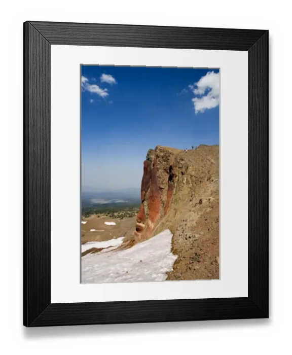 Framed Print : USA, Oregon, Broken Top. Hikers take a rest after the long hike up to the base of Framed Print : USA, Oregon, Broken Top. Hikers take a rest after the long hike up to the base of