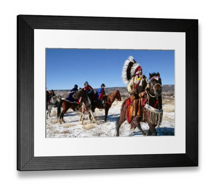 Framed Print : Alcalde, New Mexico, United States. American Indian and Hispanic recreation of battle Framed Print : Alcalde, New Mexico, United States. American Indian and Hispanic recreation of battle