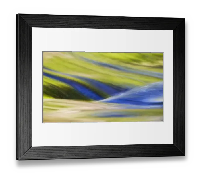 Framed Print : USA, Oregon. Patterns of color reflecting in stream
