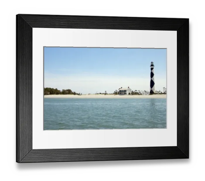 Framed Print : North Carolina, Crystal Coast. Cape Lookout lighthouse, Cape Lookout National Seashore