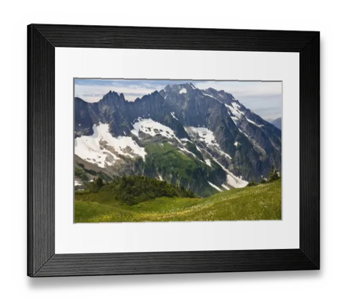 Framed Print : USA, Washington North Cascades National Park, Cascade Pass. View of mountain landscape