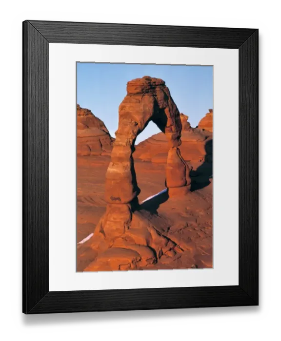 Framed Print : USA, Utah, Arches NP. The setting sun brings out the orange of the sandstone rock Framed Print : USA, Utah, Arches NP. The setting sun brings out the orange of the sandstone rock