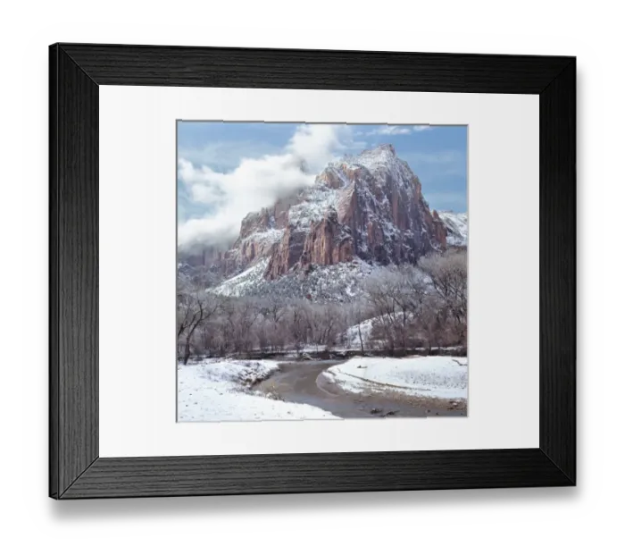 Framed Print : USA, Utah, Zion NP. The storm braks after dropping snow on the Virgin River, Zion National Park Framed Print : USA, Utah, Zion NP. The storm braks after dropping snow on the Virgin River, Zion National Park