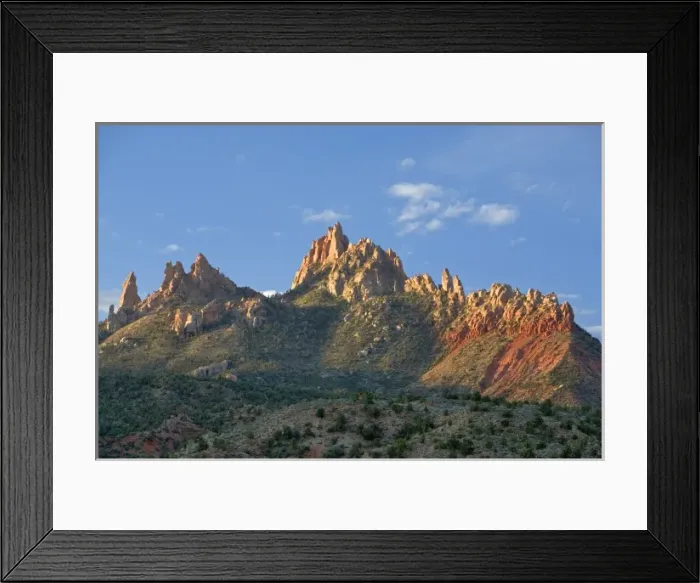 Framed Print : The Eagle Crage catch mornings first light in Rockville Utah just outside of Zion