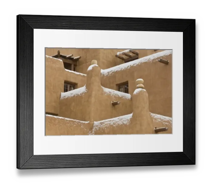 Framed Print : USA, NM, Santa Fe, Snow on Inn at Loretto Framed Print : USA, NM, Santa Fe, Snow on Inn at Loretto