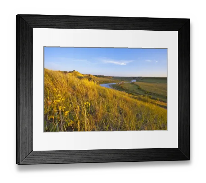 Framed Print : The Little Missouri River in Theodore Roosevelt National Park in North Dakota