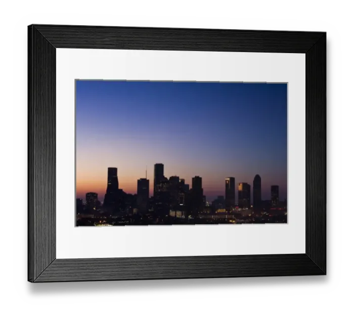 Framed Print : Texas, Houston Skyline at Dawn