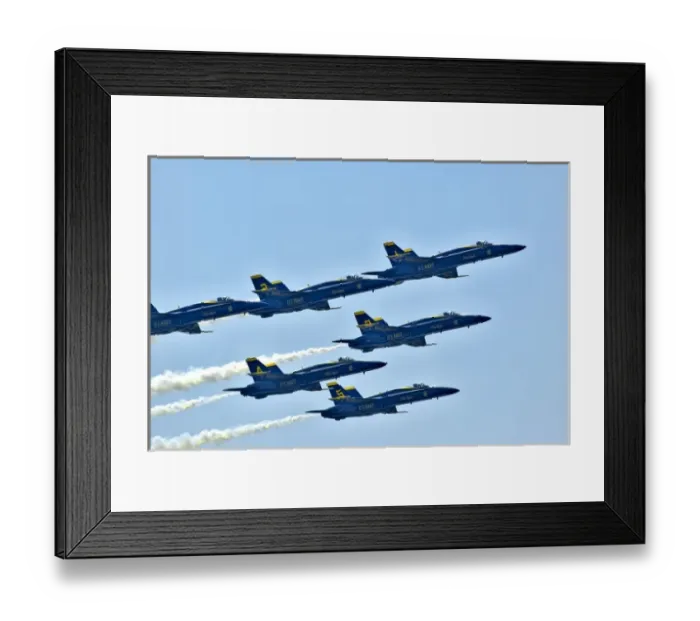 Framed Print : USA, WA, Seattle, The Blue Angels, Navy precision flying team; six F / A-18 Hornet aircraft Framed Print : USA, WA, Seattle, The Blue Angels, Navy precision flying team; six F / A-18 Hornet aircraft