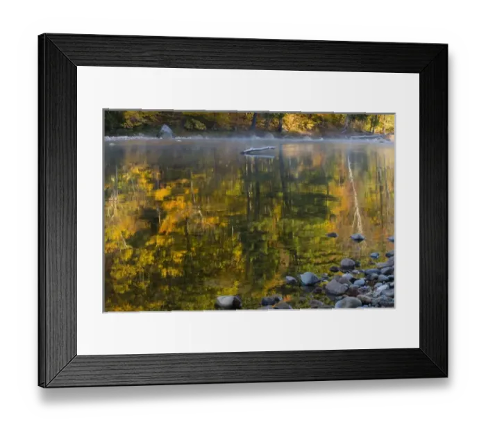 Framed Print : Fall colors reflect in the Saco River in Bartlett, New Hampshire. White Mountains Framed Print : Fall colors reflect in the Saco River in Bartlett, New Hampshire. White Mountains