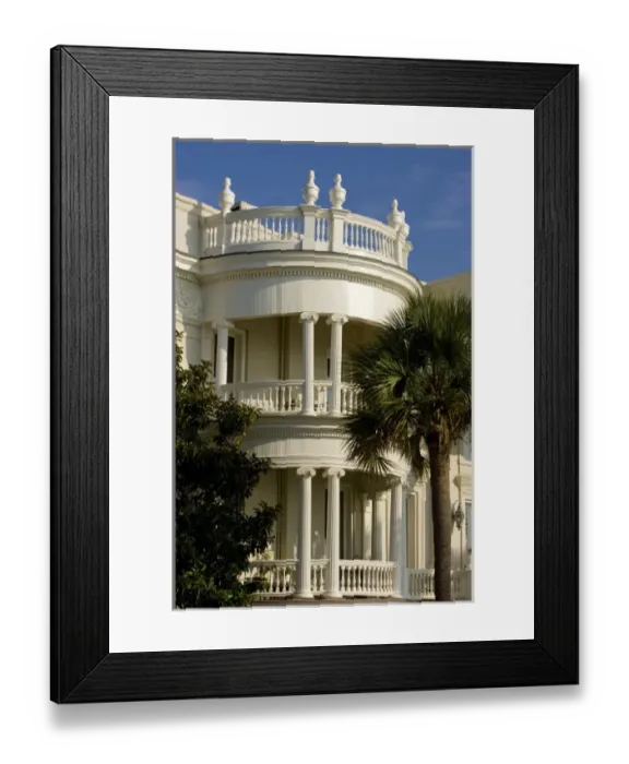 Framed Print : 1856 Porcher-Simonds House, 29 E. Battery, Historic Charleston, South Carolina