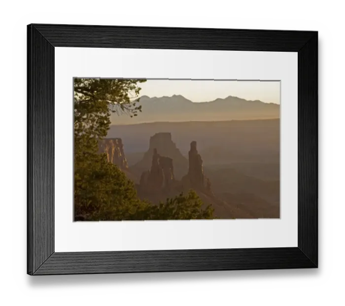 Framed Print : USA, Utah, Arches National Park. View of Washerwoman Arch and the La Sal Mountains