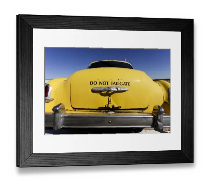 Framed Print : Santa Rosa, New Mexico, United States. Old Yello Cab taxi on Route 66