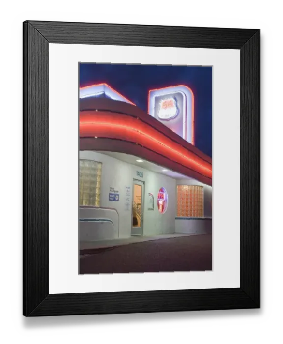 Framed Print : New Mexico, Albuquerque. The 66 Diner along historic Route 66 Albuquerque, New Mexico Framed Print : New Mexico, Albuquerque. The 66 Diner along historic Route 66 Albuquerque, New Mexico