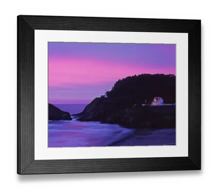 Framed Print : USA, Oregon, Lane County. Heceta Head Lighthouse and Lightkeepers Bed & Breakfast Framed Print : USA, Oregon, Lane County. Heceta Head Lighthouse and Lightkeepers Bed & Breakfast