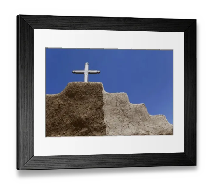 Framed Print : Picuris Pueblo, New Mexico, United States. Old adobe church on the reservation