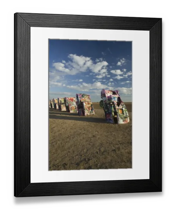 Framed Print : USA, TEXAS, Panhandle Area, Amarillo: Cadillac Ranch  /  Buried 1950s Cadillac
