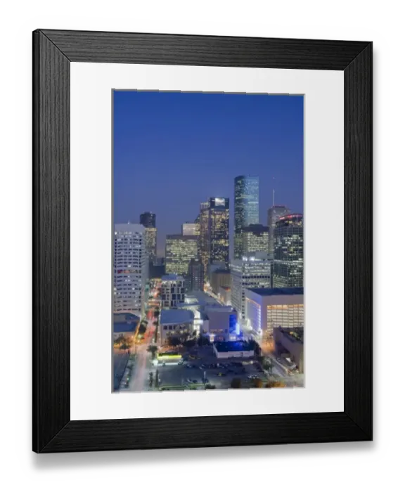 Framed Print : Texas, Houston. Downtown skyline Framed Print : Texas, Houston. Downtown skyline
