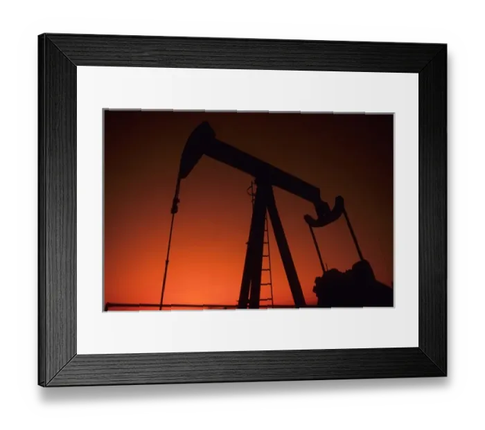 Framed Print : Small oil rig getting oil from the ground in sunset, Tulsa, Oklahoma USA Framed Print : Small oil rig getting oil from the ground in sunset, Tulsa, Oklahoma USA