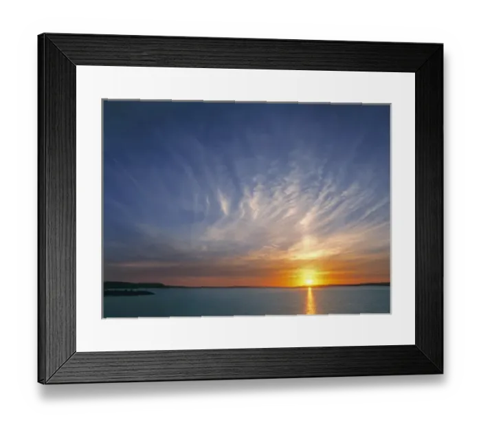 Framed Print : USA, North Dakota, Lake Sakakawea. Cirrus clouds take on the colors of the sun setting Framed Print : USA, North Dakota, Lake Sakakawea. Cirrus clouds take on the colors of the sun setting