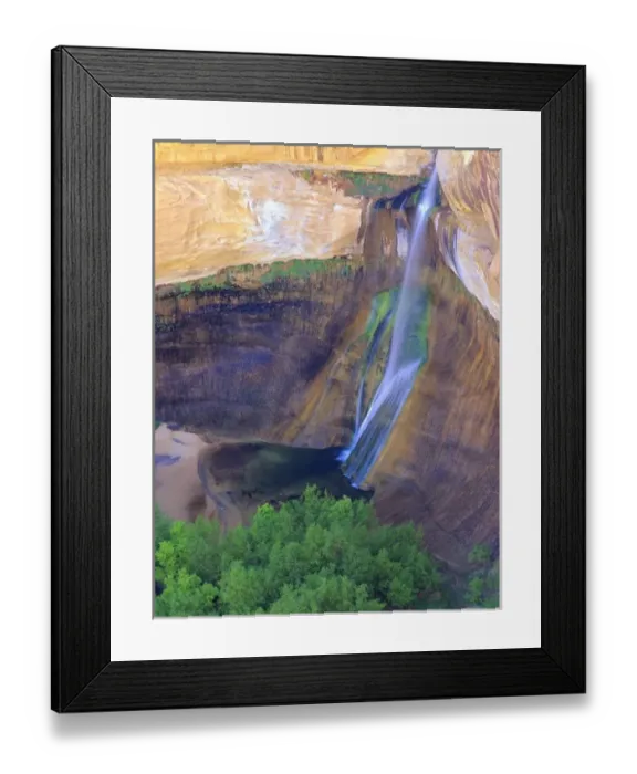 Framed Print : Lower Calf Creek Falls. Escalante-Grand Staircase National Monument, Utah, near Boulder