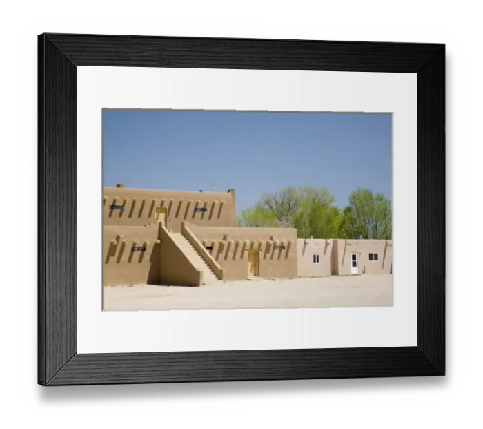Framed Print : NM, New Mexico, San Ildefonso Pueblo, adobe buildings in the North Plaza area Framed Print : NM, New Mexico, San Ildefonso Pueblo, adobe buildings in the North Plaza area