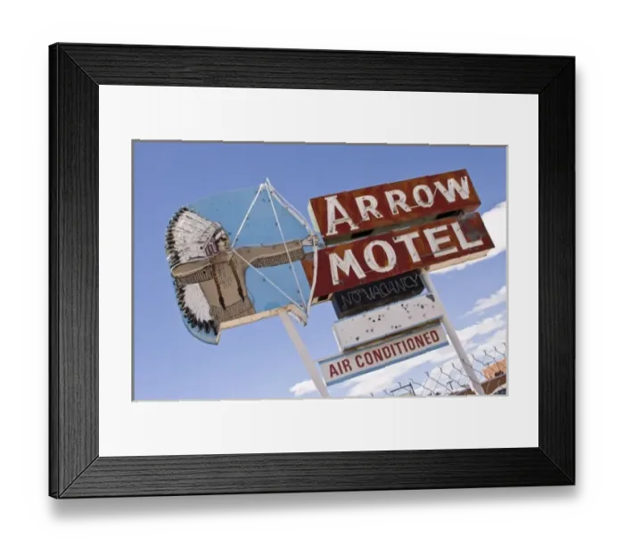 Framed Print : USA, New Mexico, Albuquerque. Close-up of Arrowhead Motel sign Framed Print : USA, New Mexico, Albuquerque. Close-up of Arrowhead Motel sign