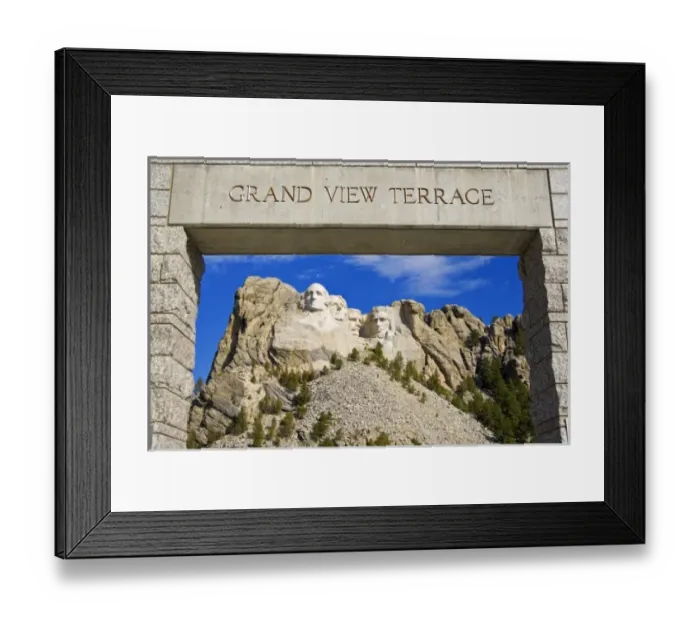 Framed Print : USA, South Dakota. Overview of Mount Rushmore National Memorial in daytime framed Framed Print : USA, South Dakota. Overview of Mount Rushmore National Memorial in daytime framed