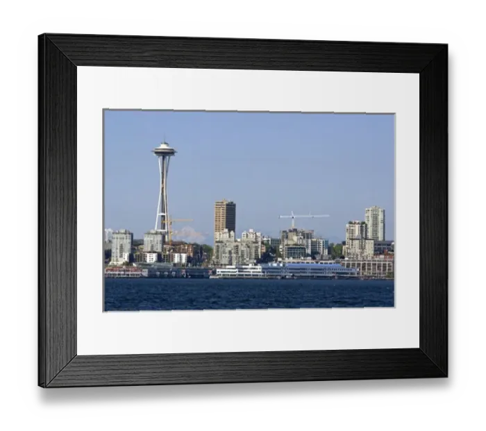 Framed Print : Cityscape view including the Space Needle at Seattle, Washington Framed Print : Cityscape view including the Space Needle at Seattle, Washington